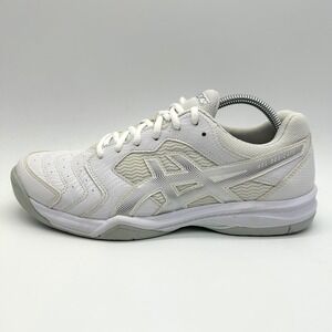 ASICS Gel-Dedicate 6 Tennis Shoes Mens 9 White Silver Athletic Court Sneakers